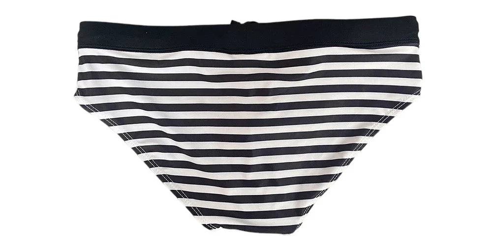 Striped Bowtie Swim Briefs