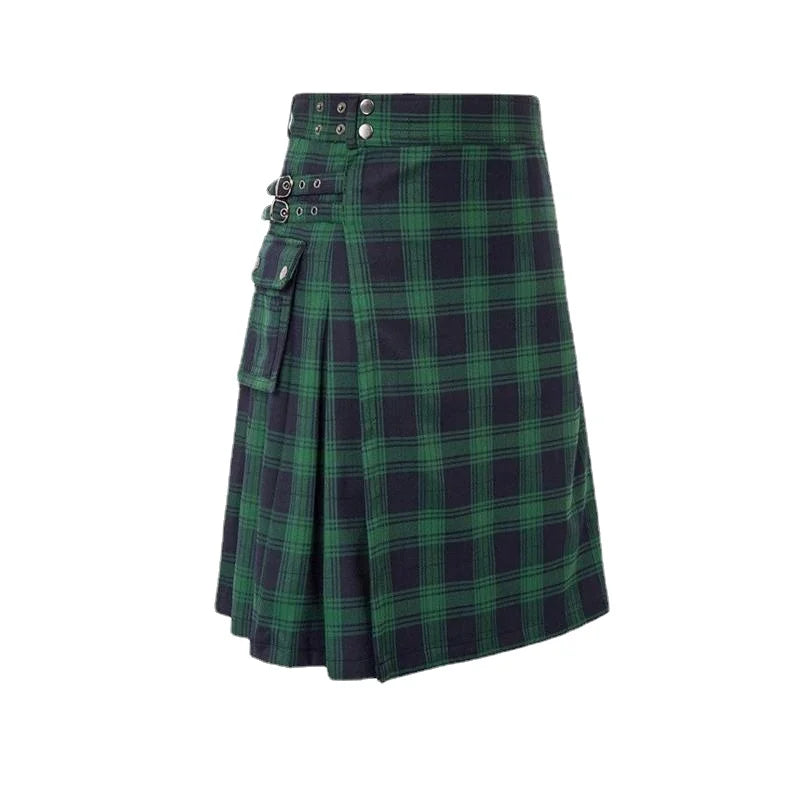 Contrast Color Festival Pleated Skirt