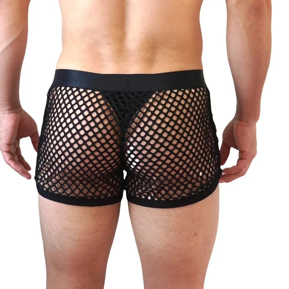 Jockmail Reveal All Fishnet Underwear Shorts