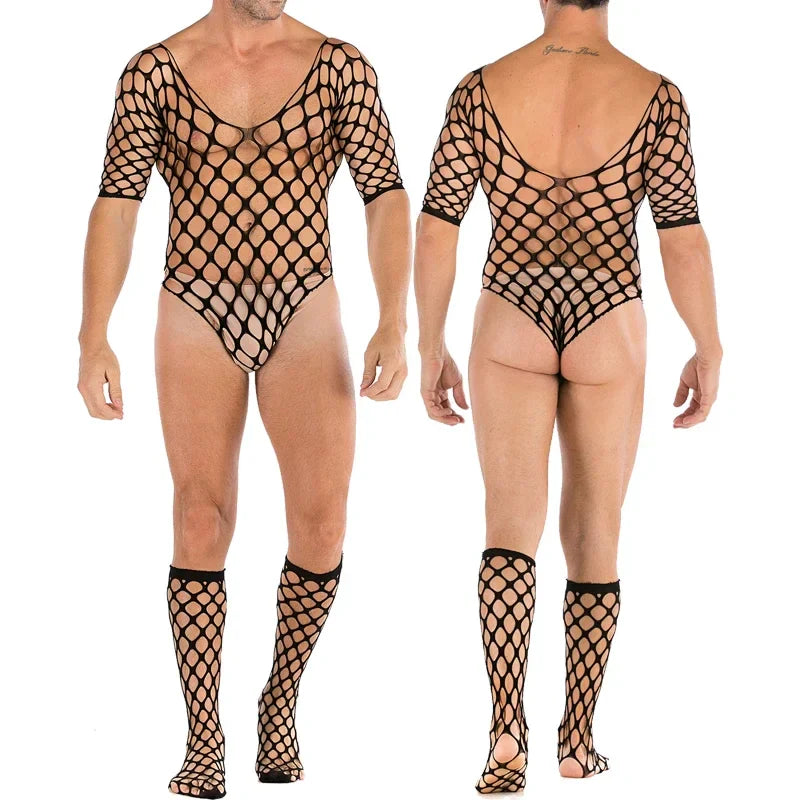 Hollow Temptation Men's Fishnet Pantyhose
