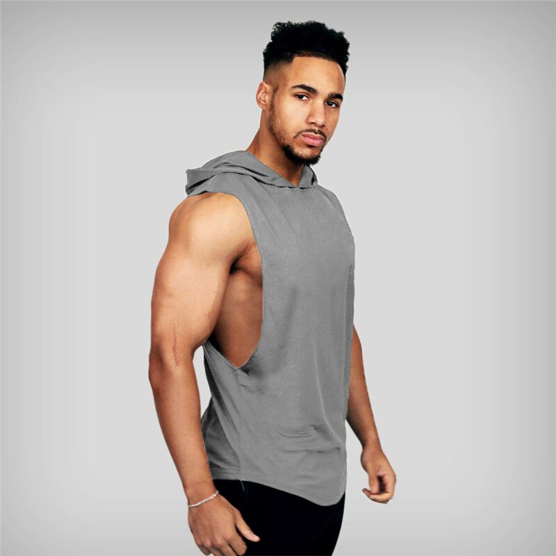 Men's Hooded Fitness Racerback Vest