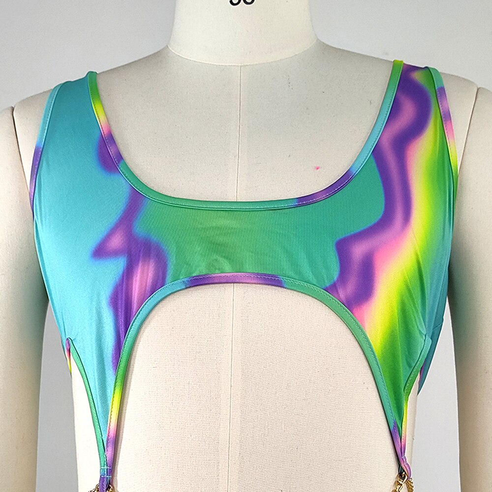 Acid Vibrations Hollow Chain Thong Bodysuit