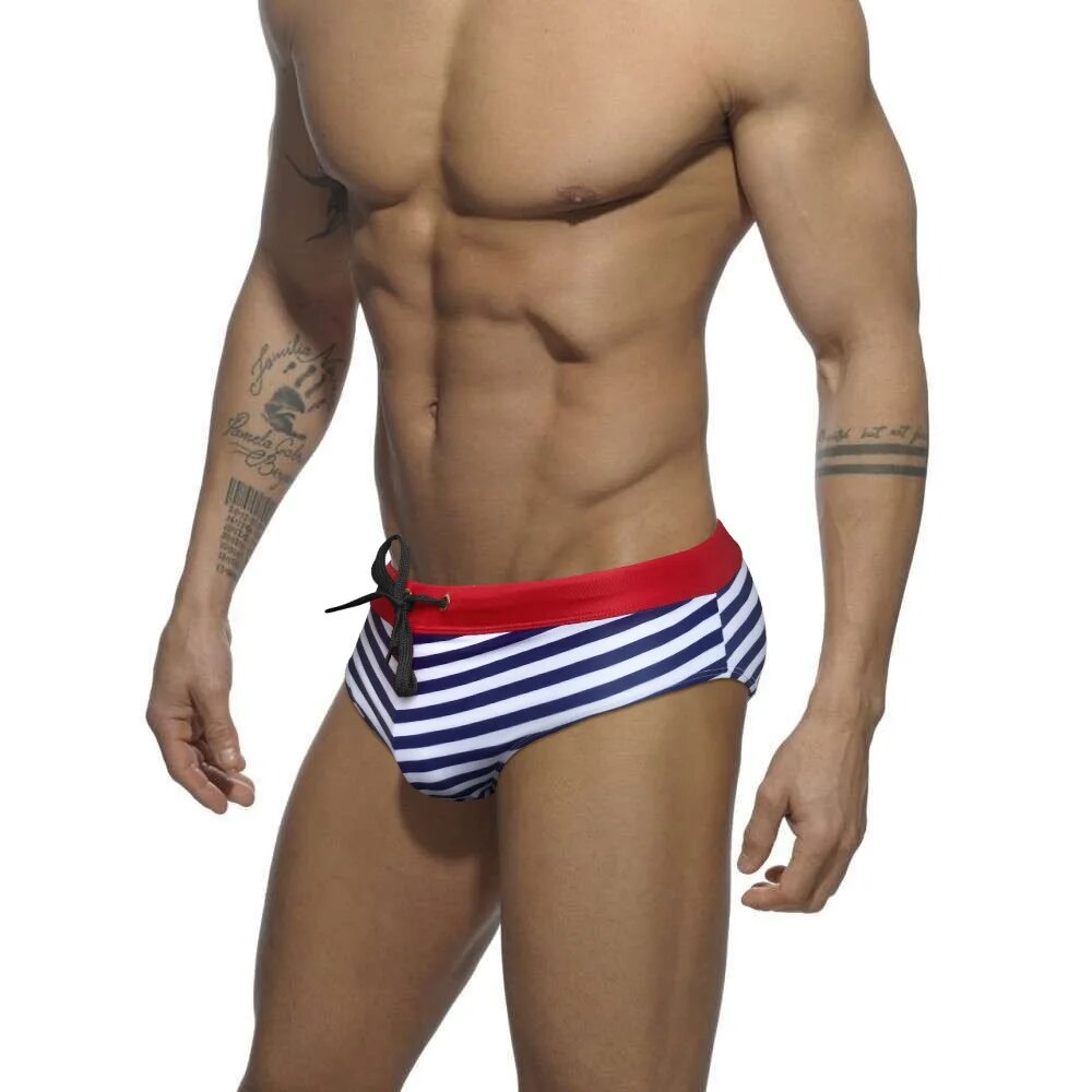 Striped Bowtie Swim Briefs