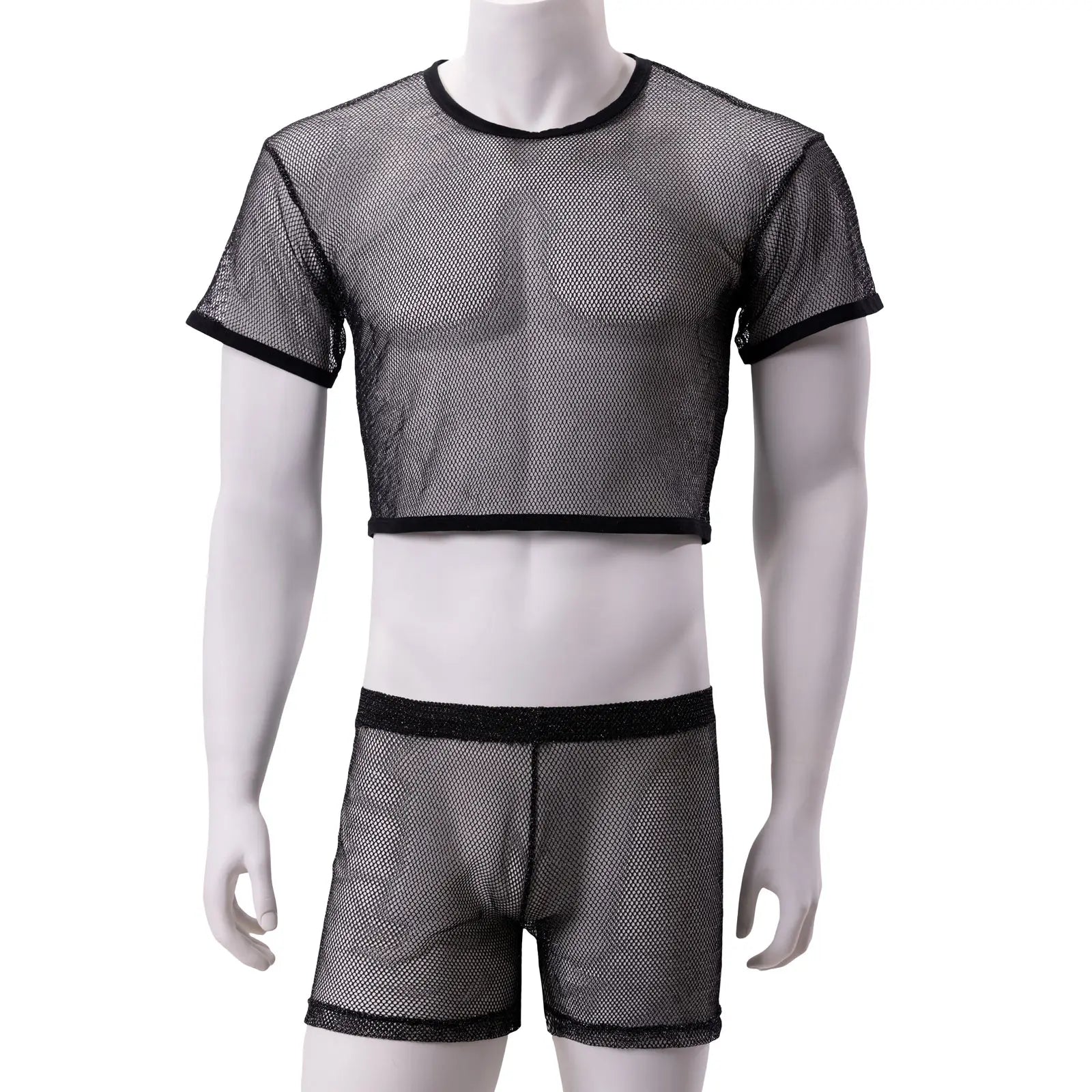 Stardust Shimmer Mesh Crop Top + Boxers Clubwear Set