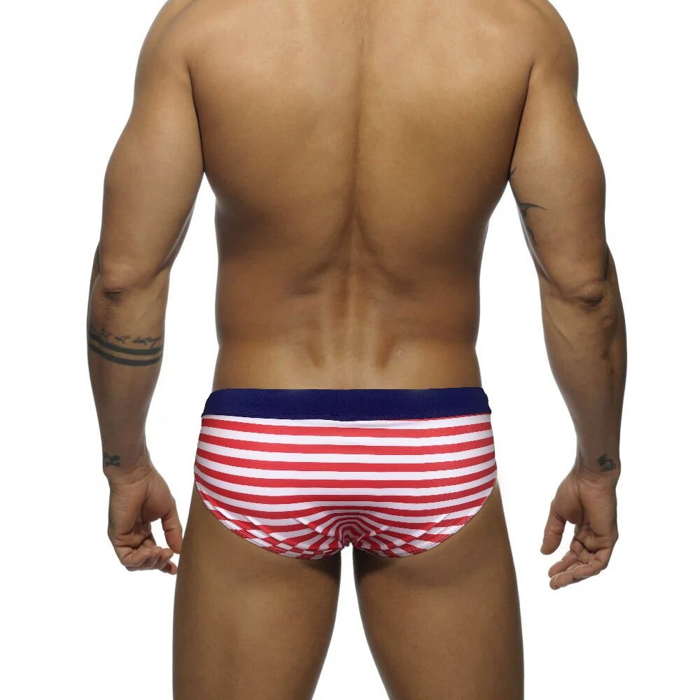Striped Bowtie Swim Briefs