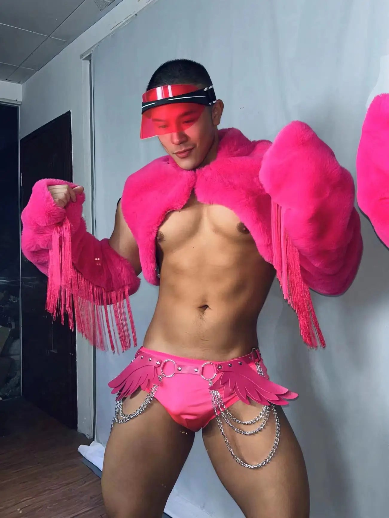 Fluorescent Faux Fur Sexy Clubwear
