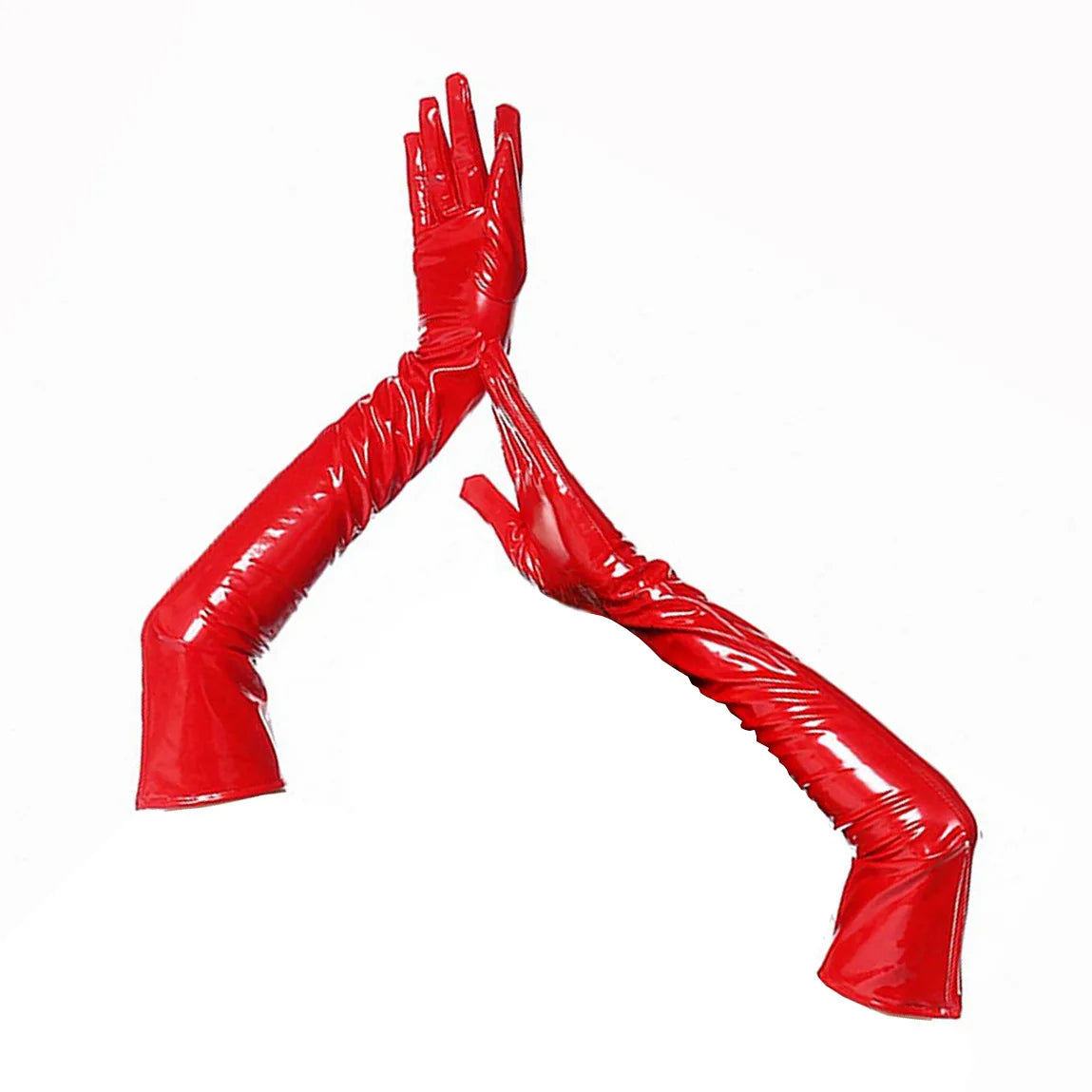 PVC Kink Over Elbow Gloves & Matching Stockings