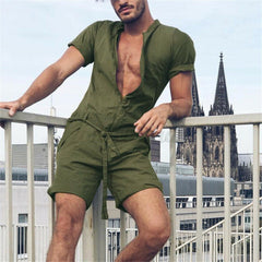 V Neck Short Sleeve Casual Romper