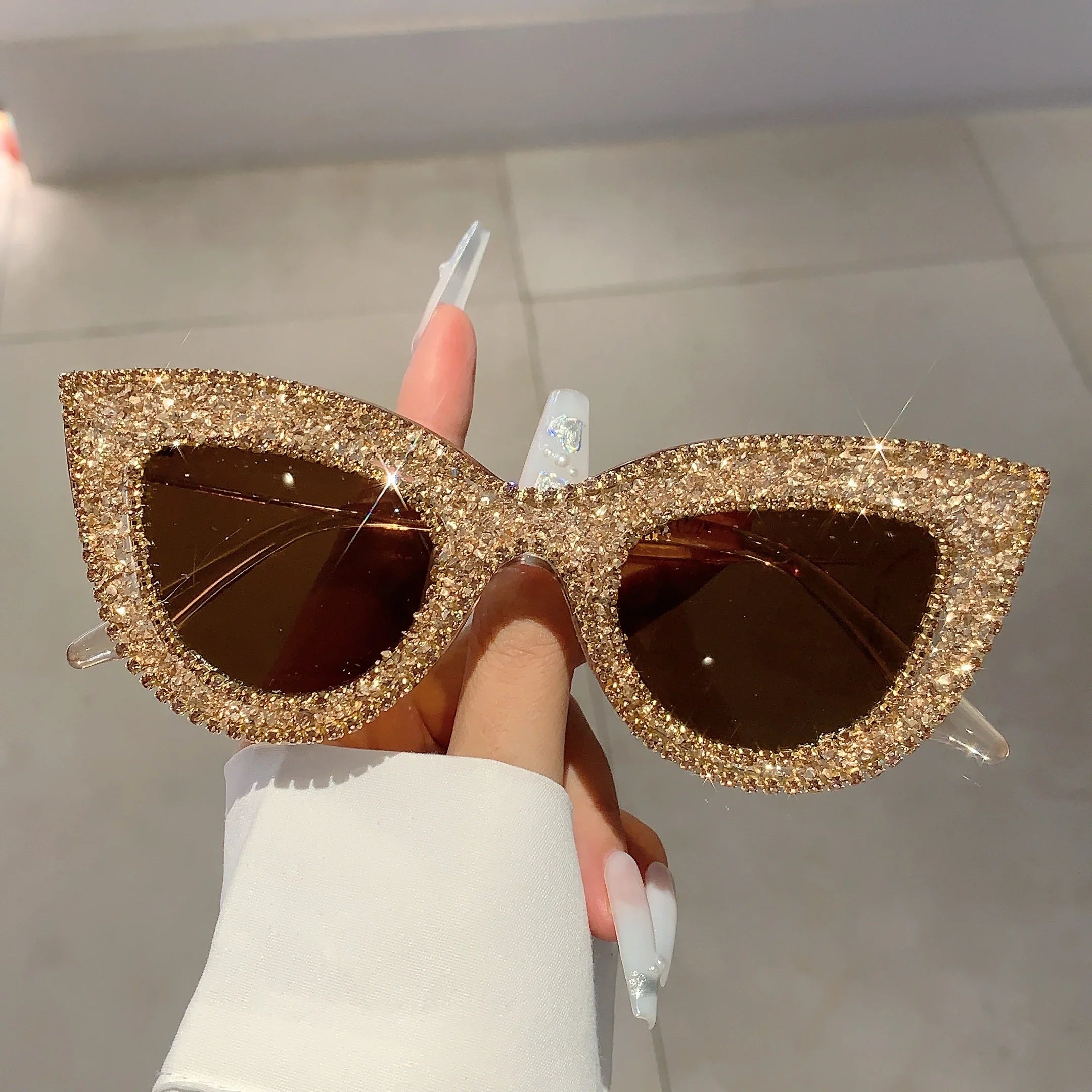 Rhinestone Cat Eye Sunglasses