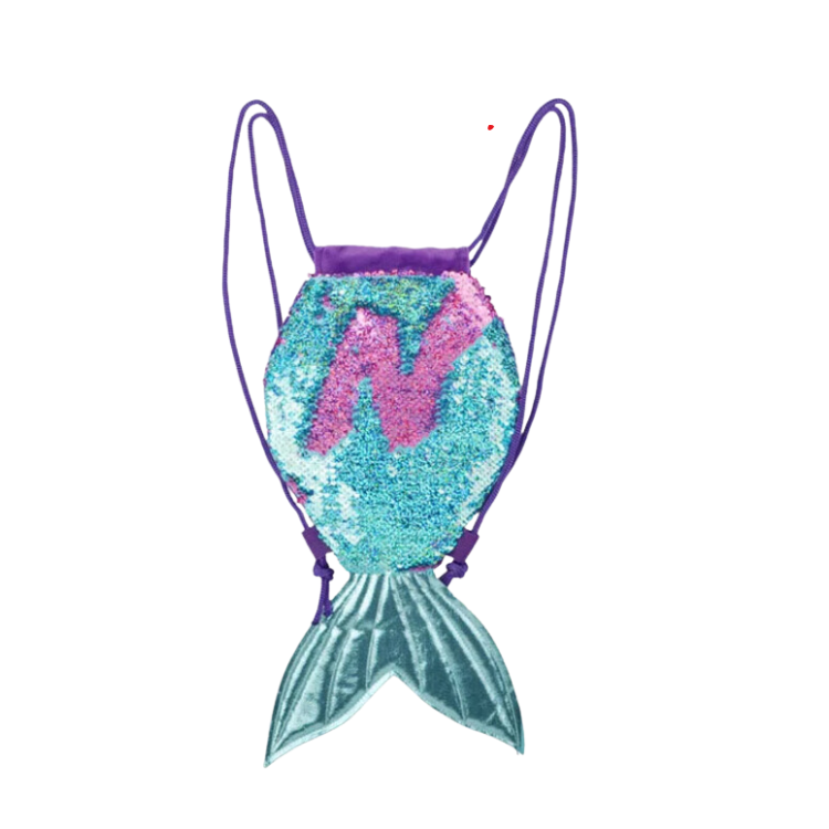 Sequin Mermaid Tail Drawstring Bag