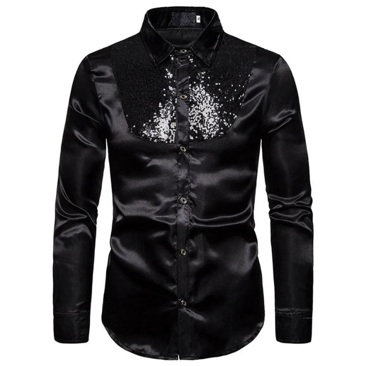 Sequin Satin Basics Shirt