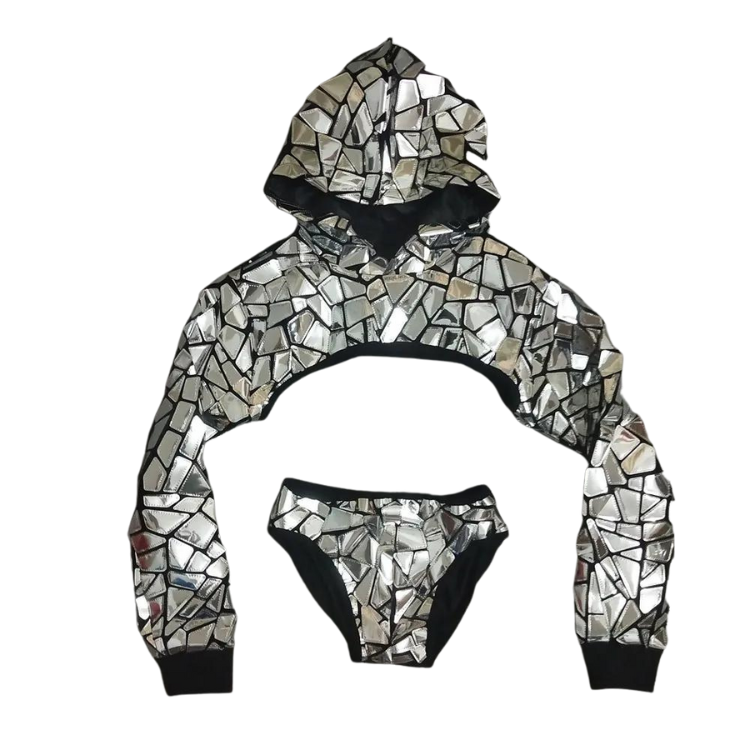 Sequin Shimmer Men's Hooded Clubwear Outfit