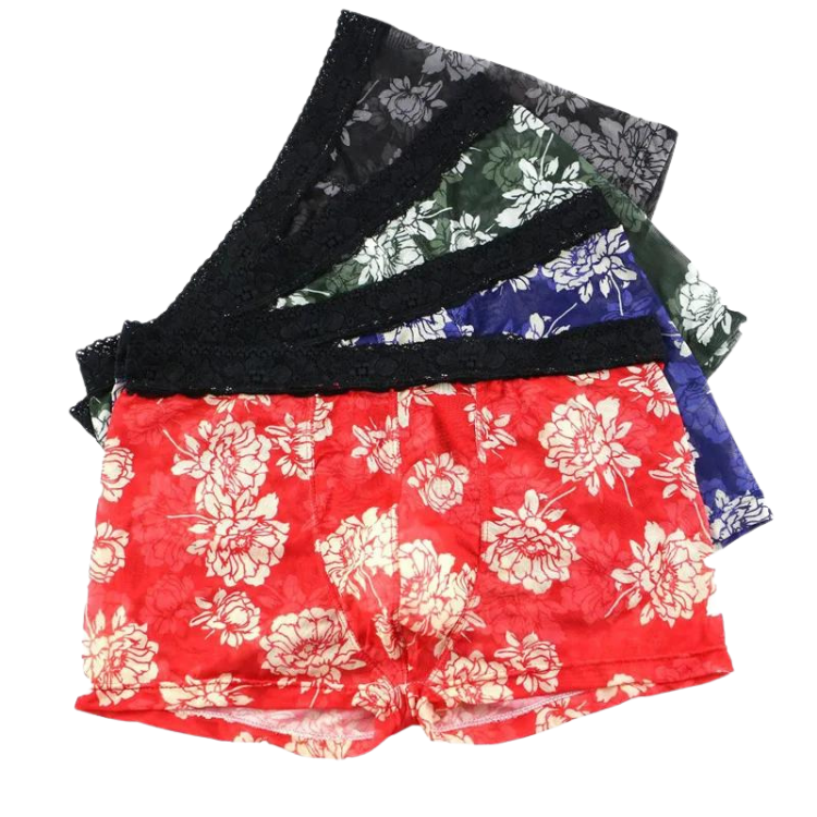 Sexy Floral Lace Underwear Boxer Briefs
