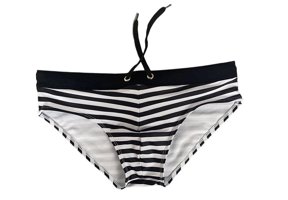 Striped Bowtie Swim Briefs