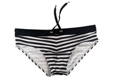 Striped Bowtie Swim Briefs