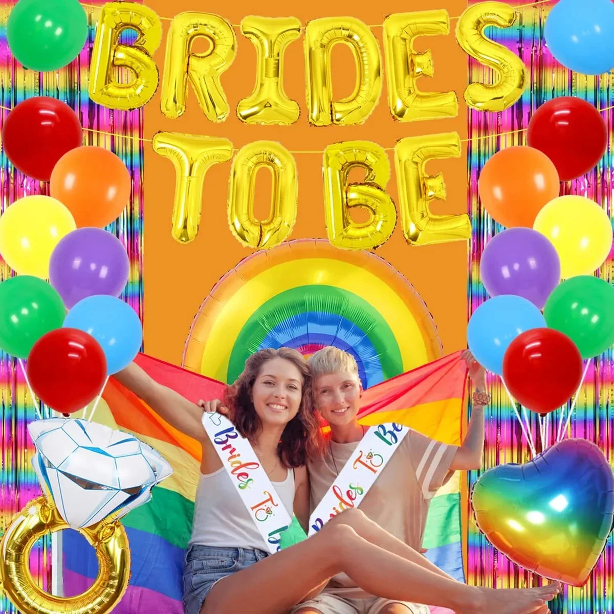Brides To Be Lesbian Bachelorette Party Decorations Balloons