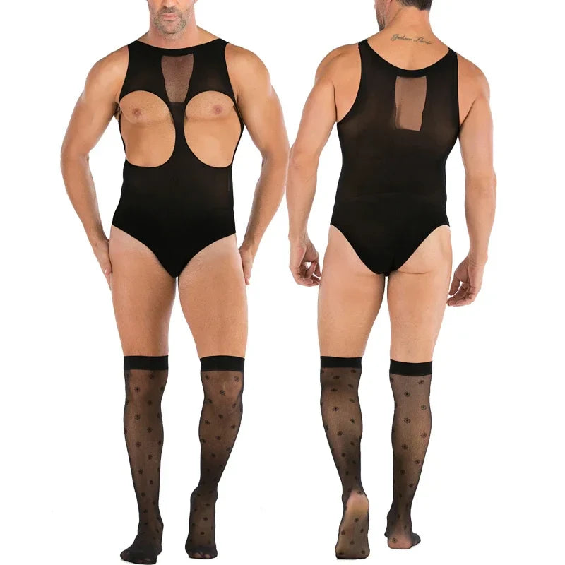 Hollow Temptation Men's Fishnet Pantyhose