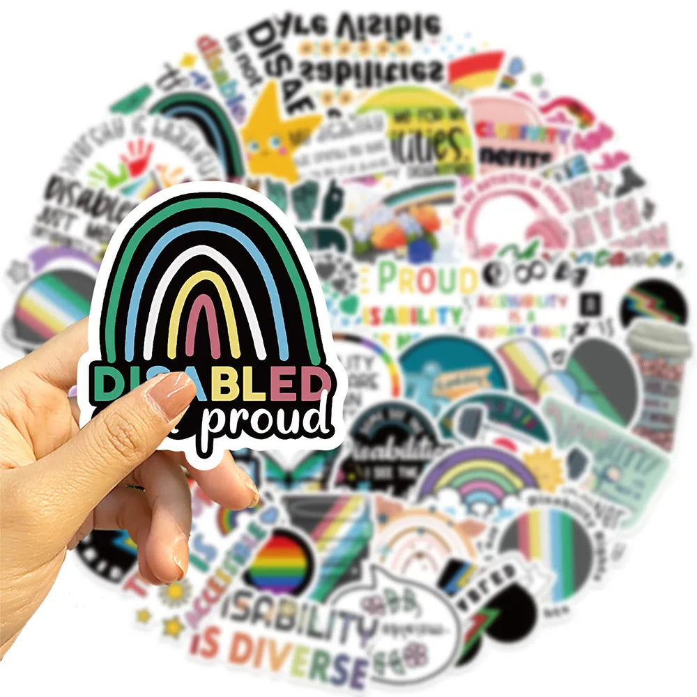 Lucky Dip Collection Of 100 Random  Disability Pride Stickers!