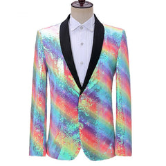 Rainbow Spectrum Sparkle Night Club Men's Jacket