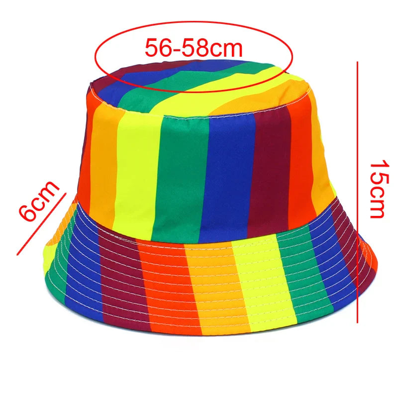 Rainbow Pride Striped Fisherman Hats