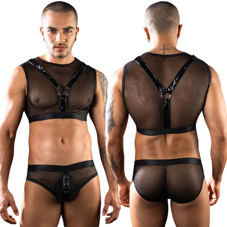 Sheer Dom Mesh Harness Costume