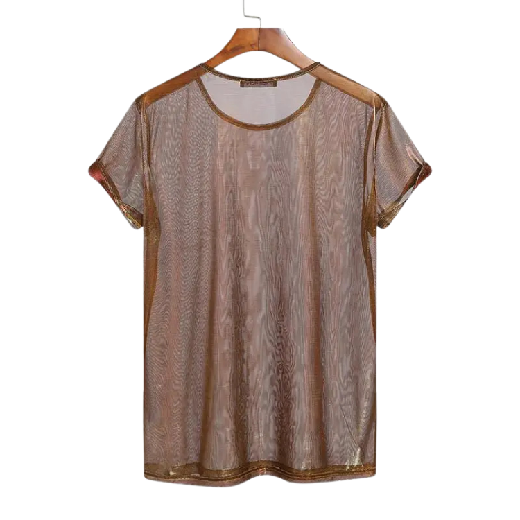 Short Sleeve Transparent Mesh Tee