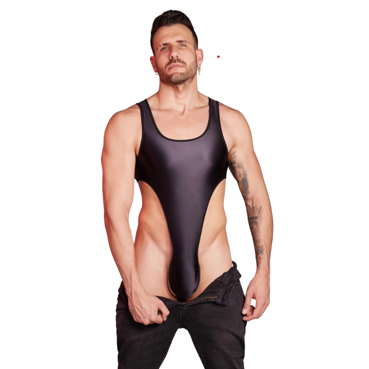 Smooth Stretch Glossy Male Playsuit