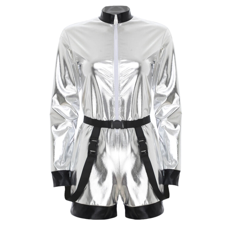 Spacewoman's Shiny Astronaut Seduction Jumpsuit