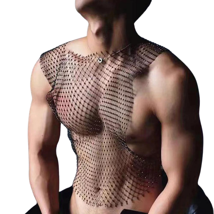 Sparkling Intrigue Diamond Mesh Vest