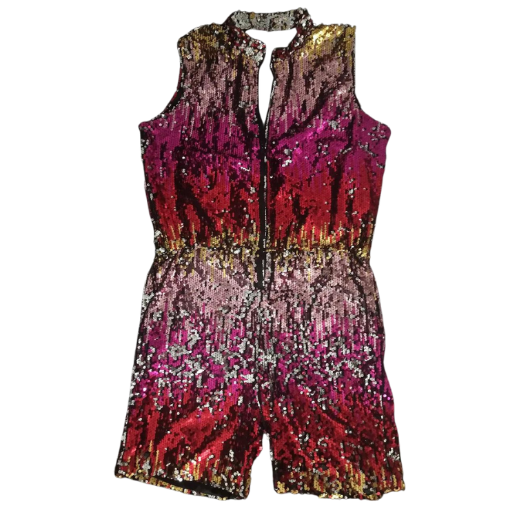 Sparkly Sequin Shorts Romper Suit