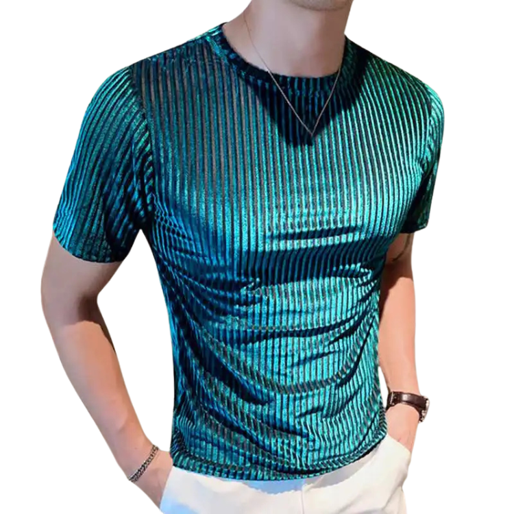 Striped Velour T-Shirt