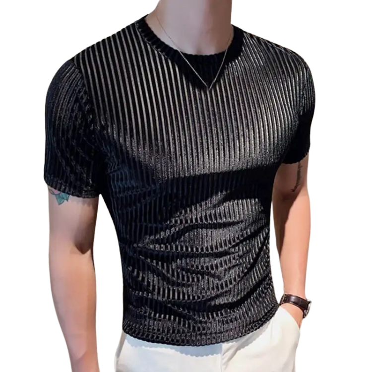 Striped Velour T-Shirt