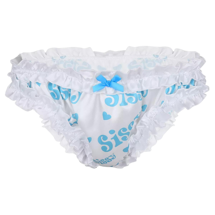 Submissive Satin Lace Bowknot Ruffled Panties