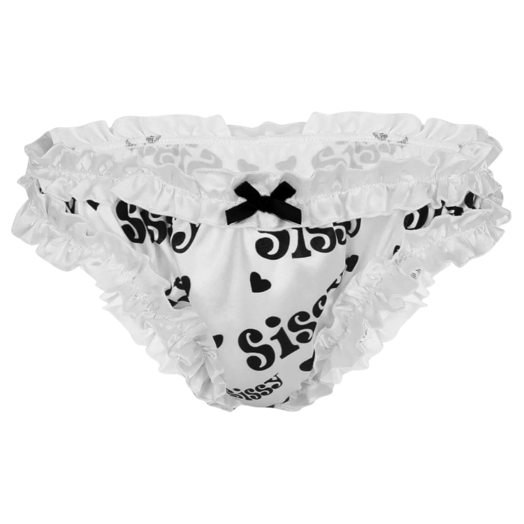 Submissive Satin Lace Bowknot Ruffled Panties