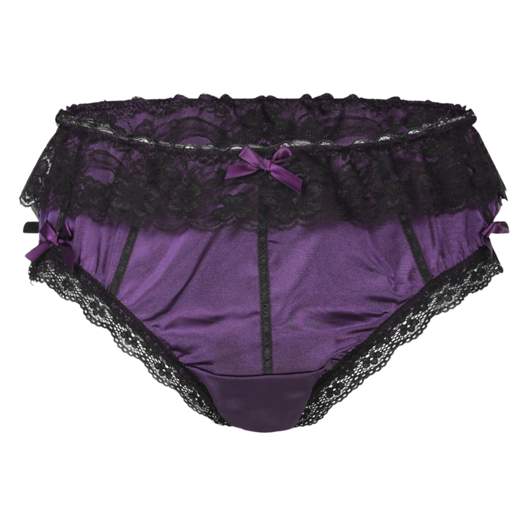 Submissive Satin Lace Bowknot Ruffled Panties