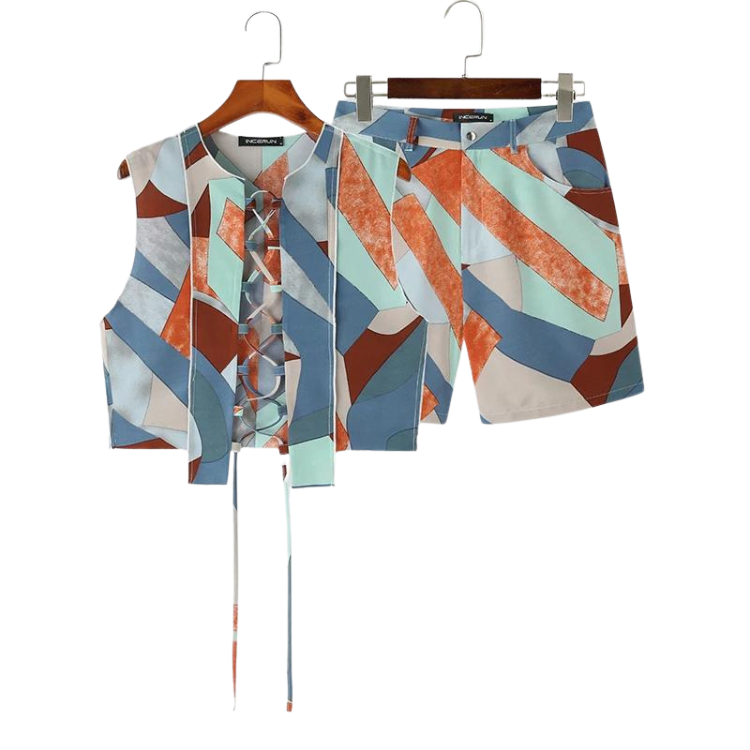 Summer Breeze Abstract Art Lace-Up Set