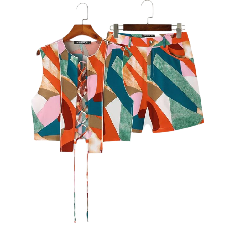 Summer Breeze Abstract Art Lace-Up Set