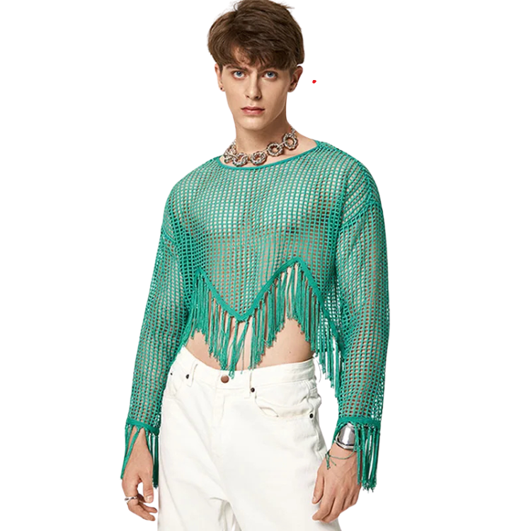Tasseled Emerald Fantasy Crop Top