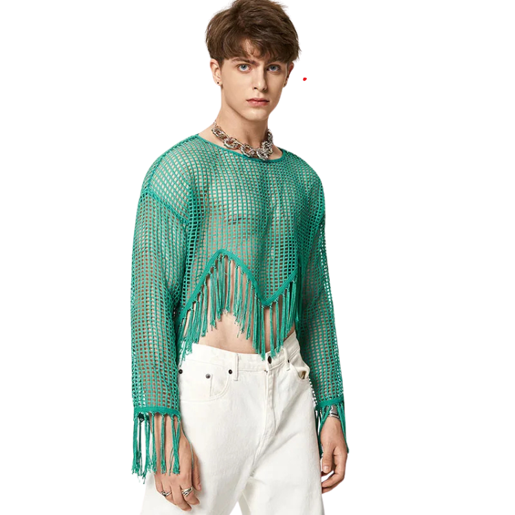 Tasseled Emerald Fantasy Crop Top