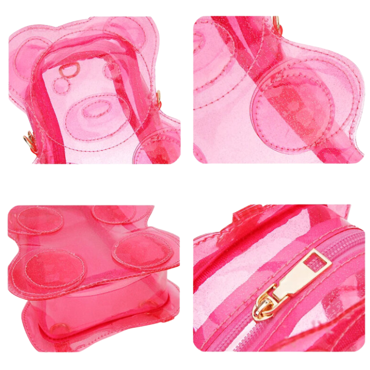 Transparent Glitter Bear Festival Backpack