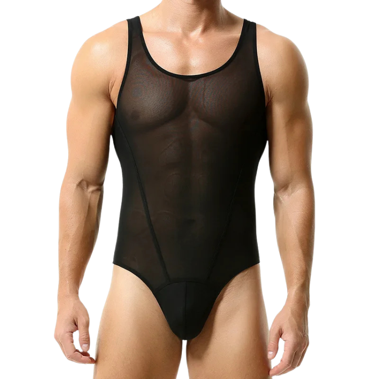 Transparent Temptation Male Romper