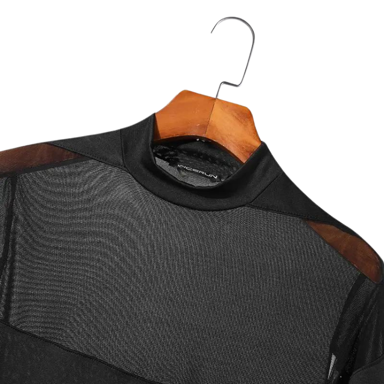 Turtleneck Long Sleeve Mesh Bodysuit