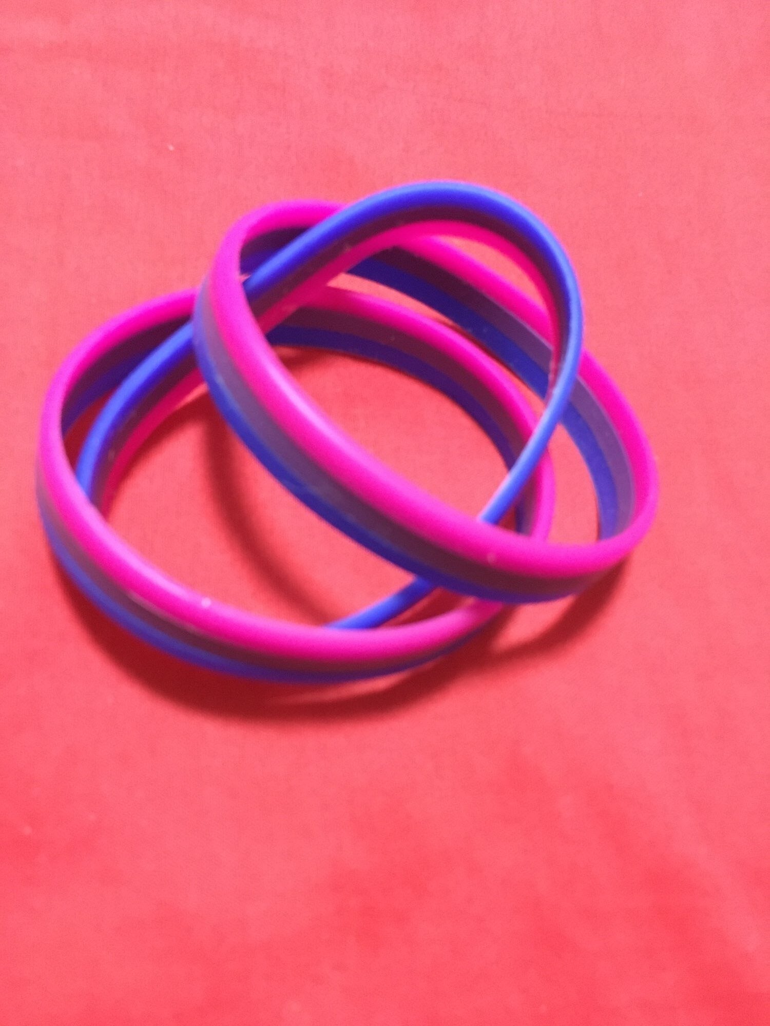Bisexual Pride Rubber Wristband (Set Of 3)