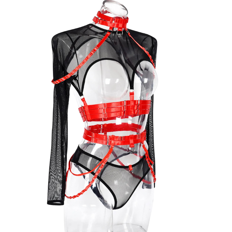 Unsubtle Temptress Bondage Bodysuit Set