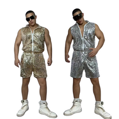 Urban Glam Hip Hop Sequin Costume Set