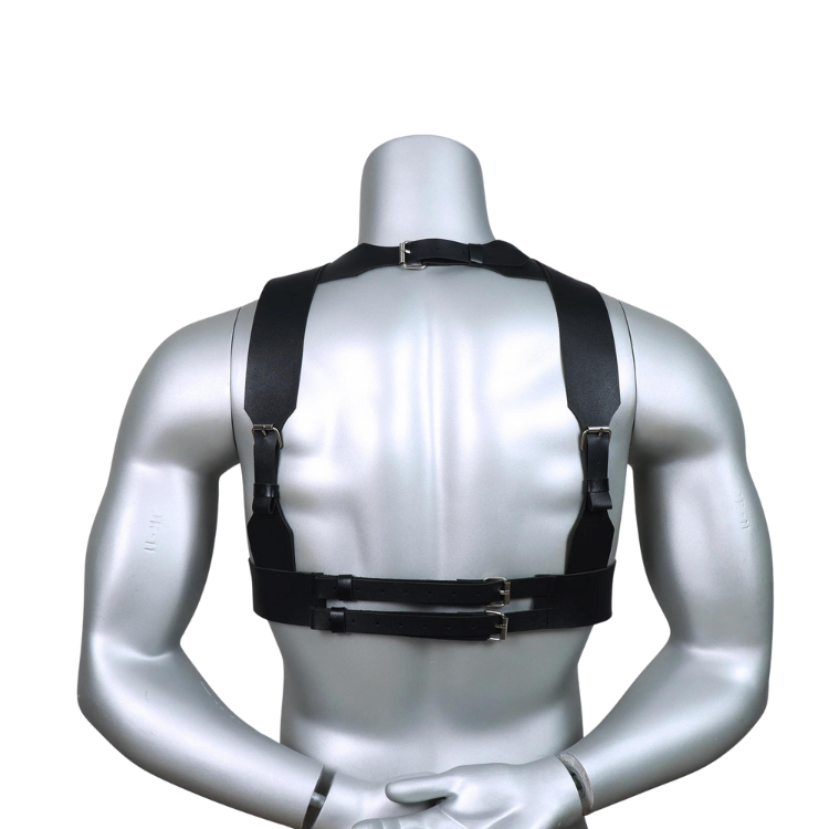Versatile PU Leather Body Bondage Harness With Cuffs