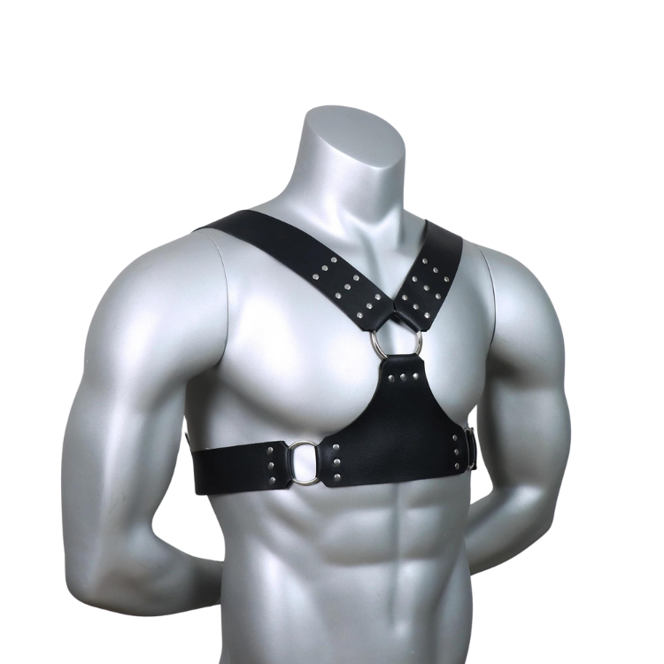 Versatile PU Leather Body Bondage Harness With Cuffs