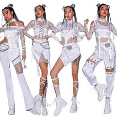 White Lace Hip Hop Outfit