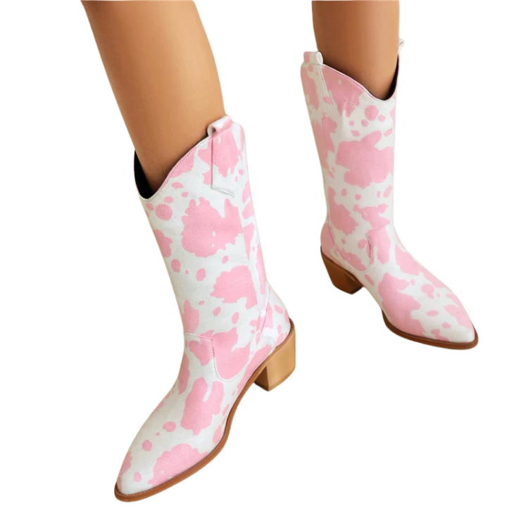 Wild West Chic Calf-Length Fashion Boots