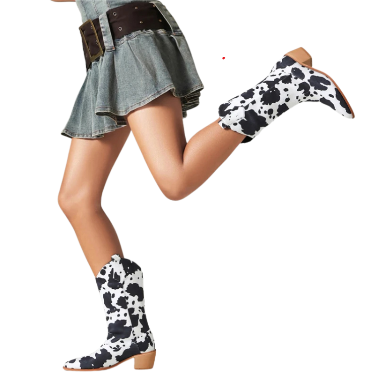 Wild West Chic Calf-Length Fashion Boots